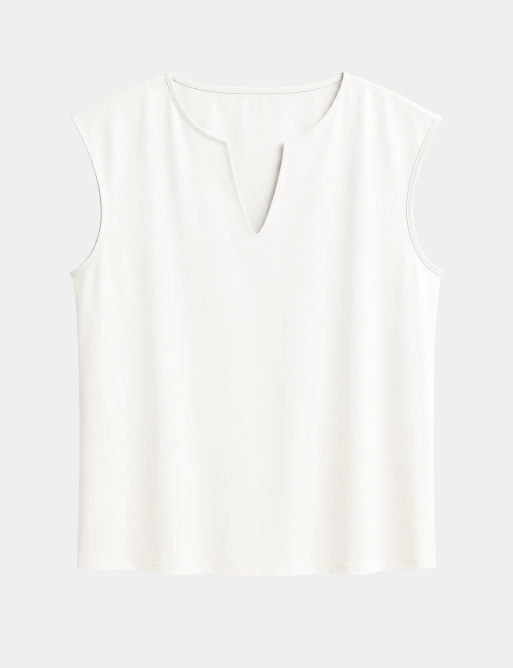 Camiseta Abertura Cuello Blanca
