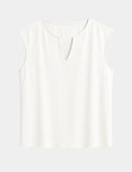 Camiseta Abertura Cuello Blanca