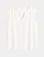 Camiseta Abertura Cuello Blanca