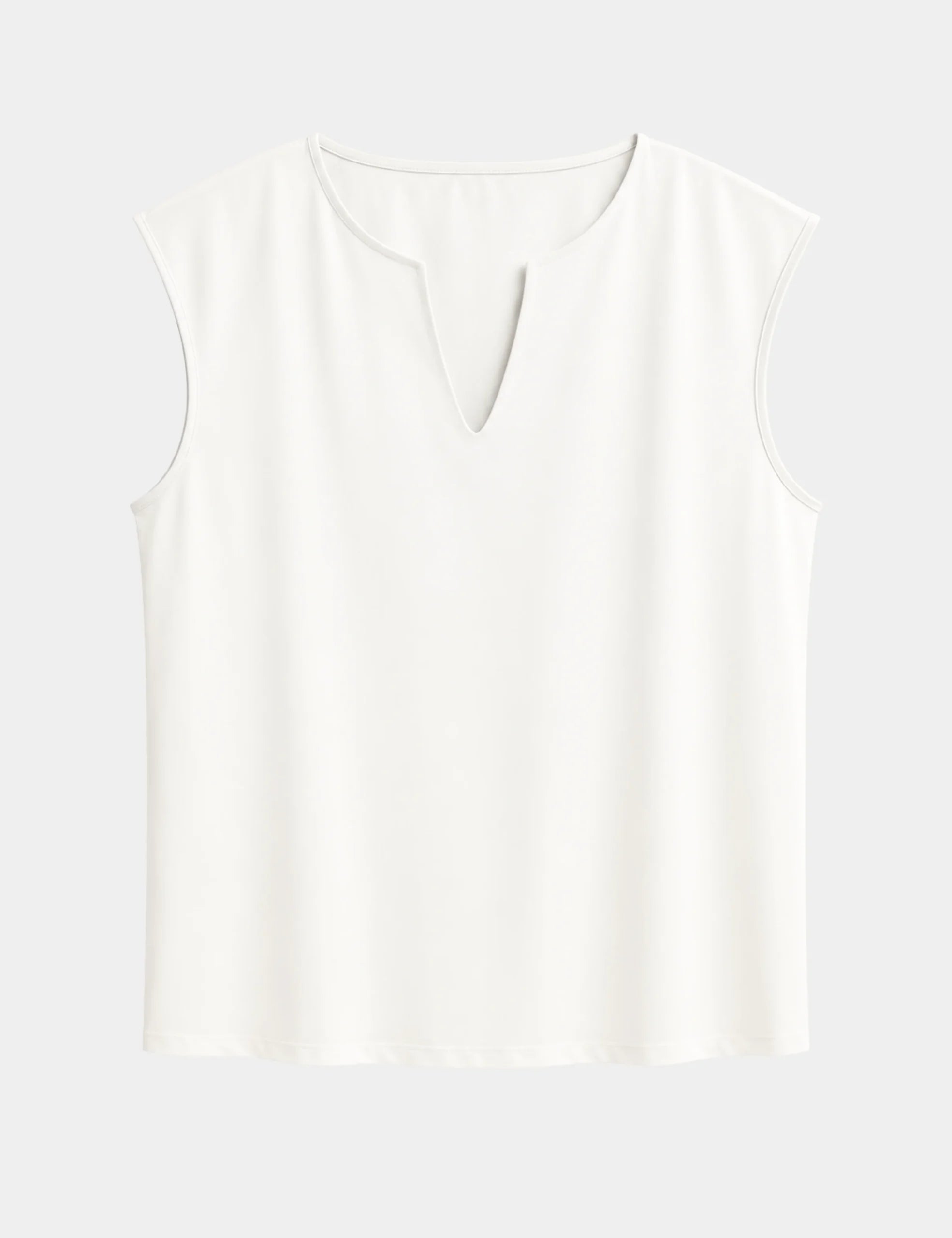 Camiseta Abertura Cuello Blanca