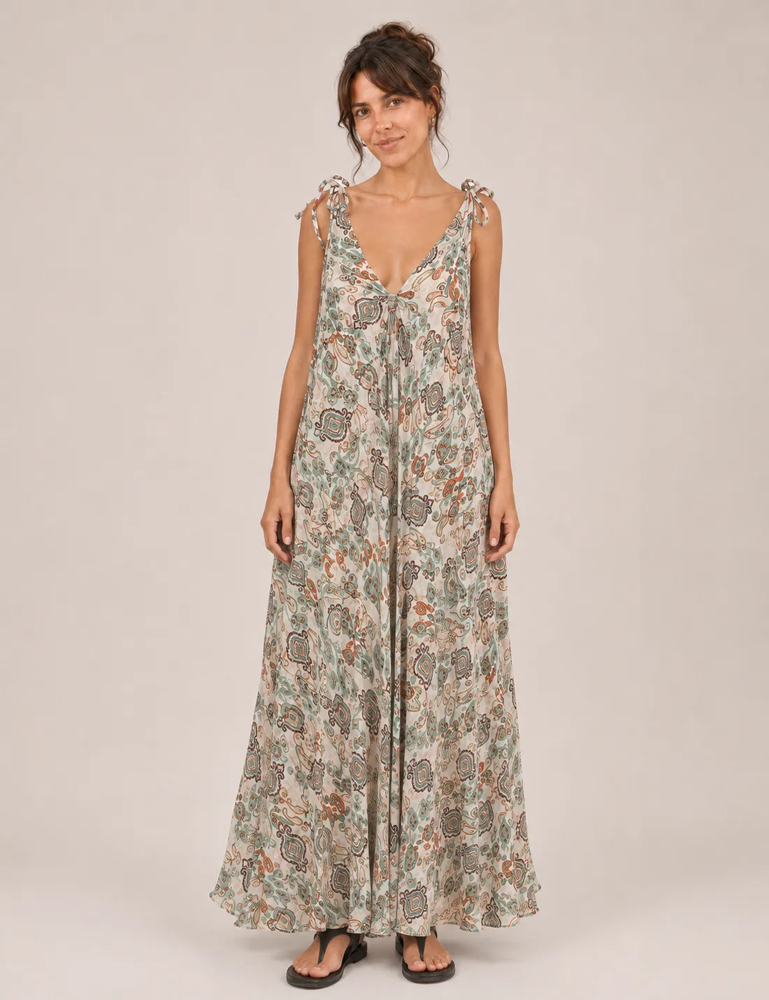 Vestido Tirantes Estampado Agua
