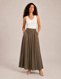 Falda Maxi Fluida Marrón