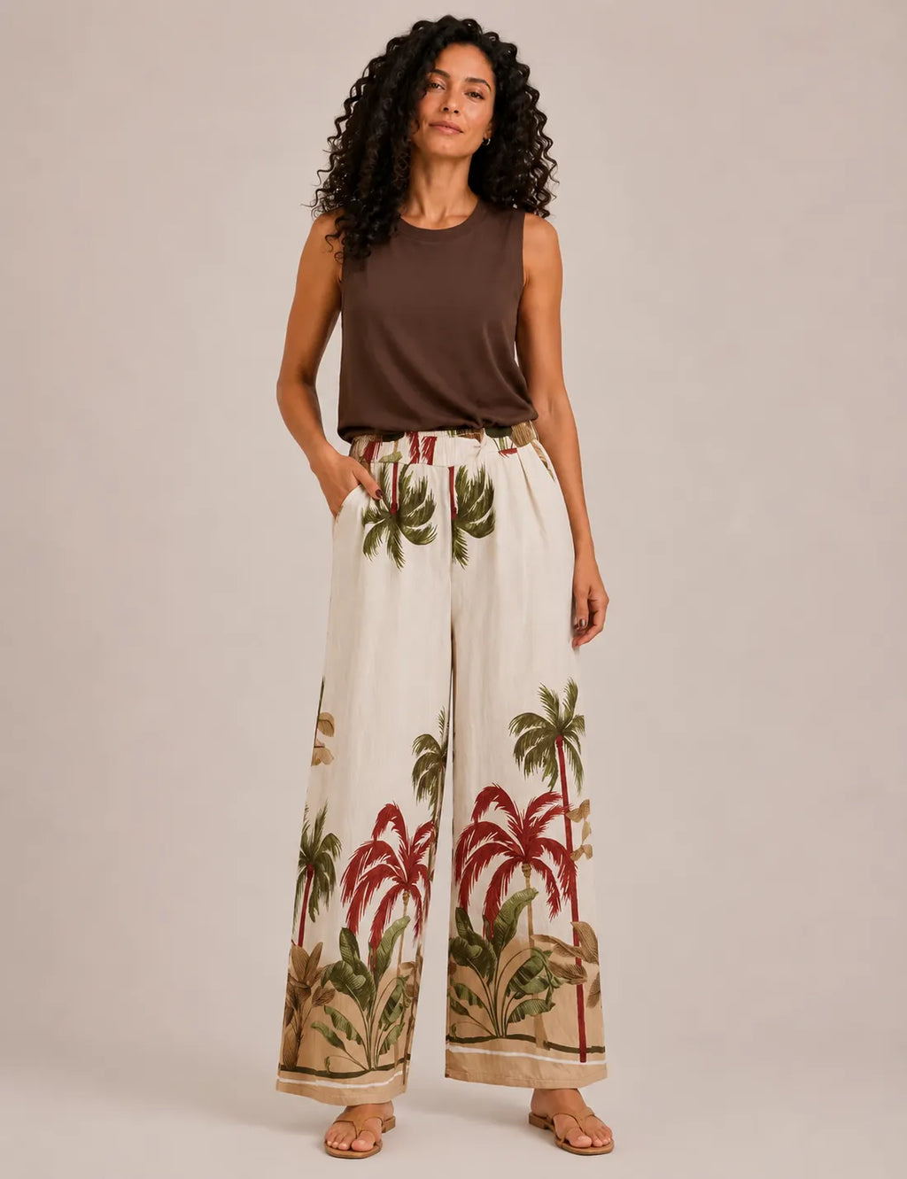 Pantalón Fluido Palmeras