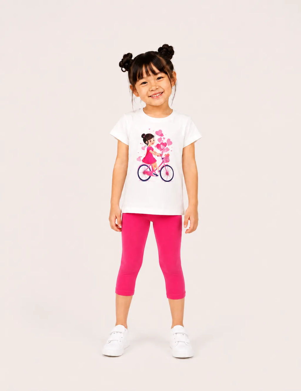 Conjunto Bici Crudo y Fucsia