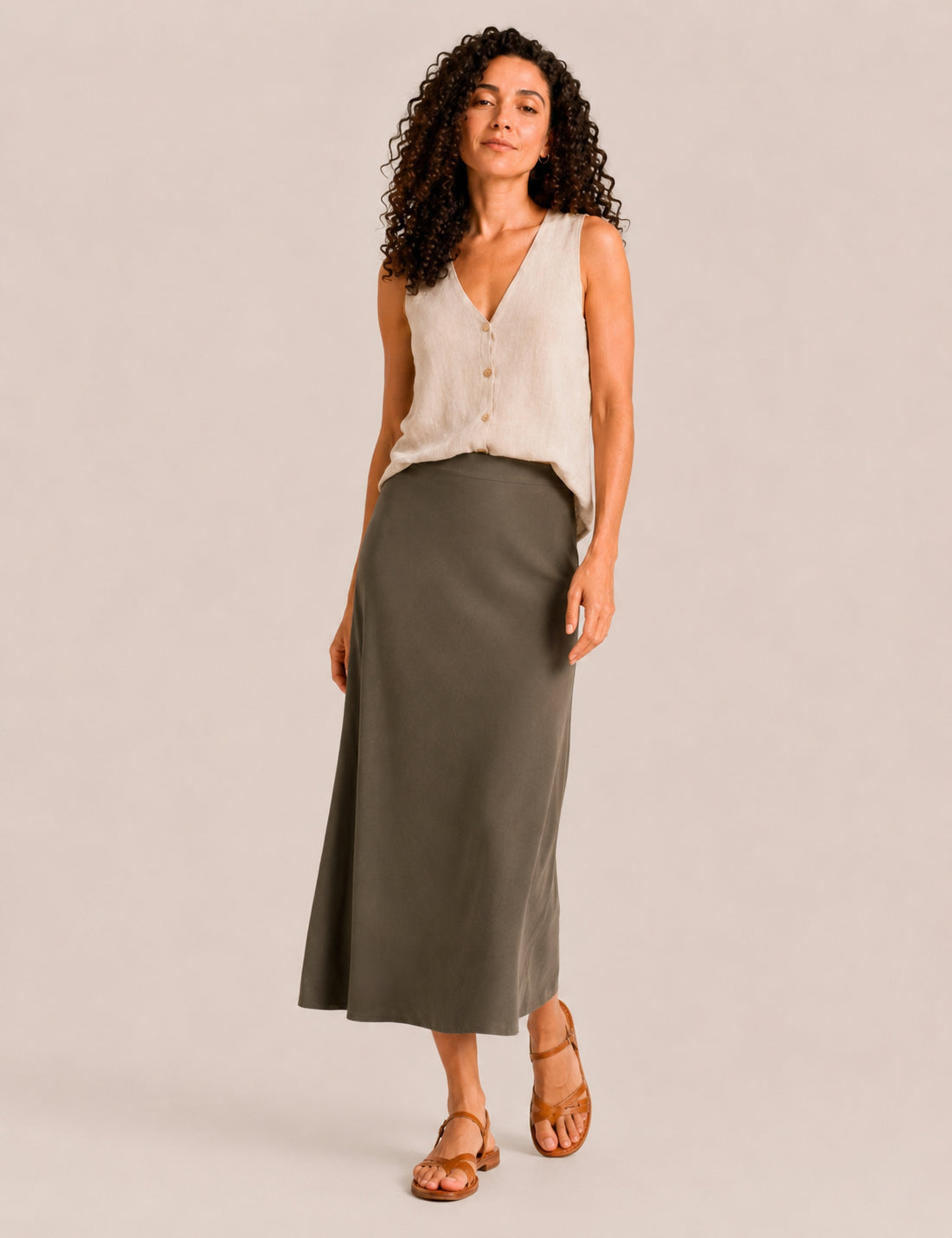 Falda Maxi Kaki