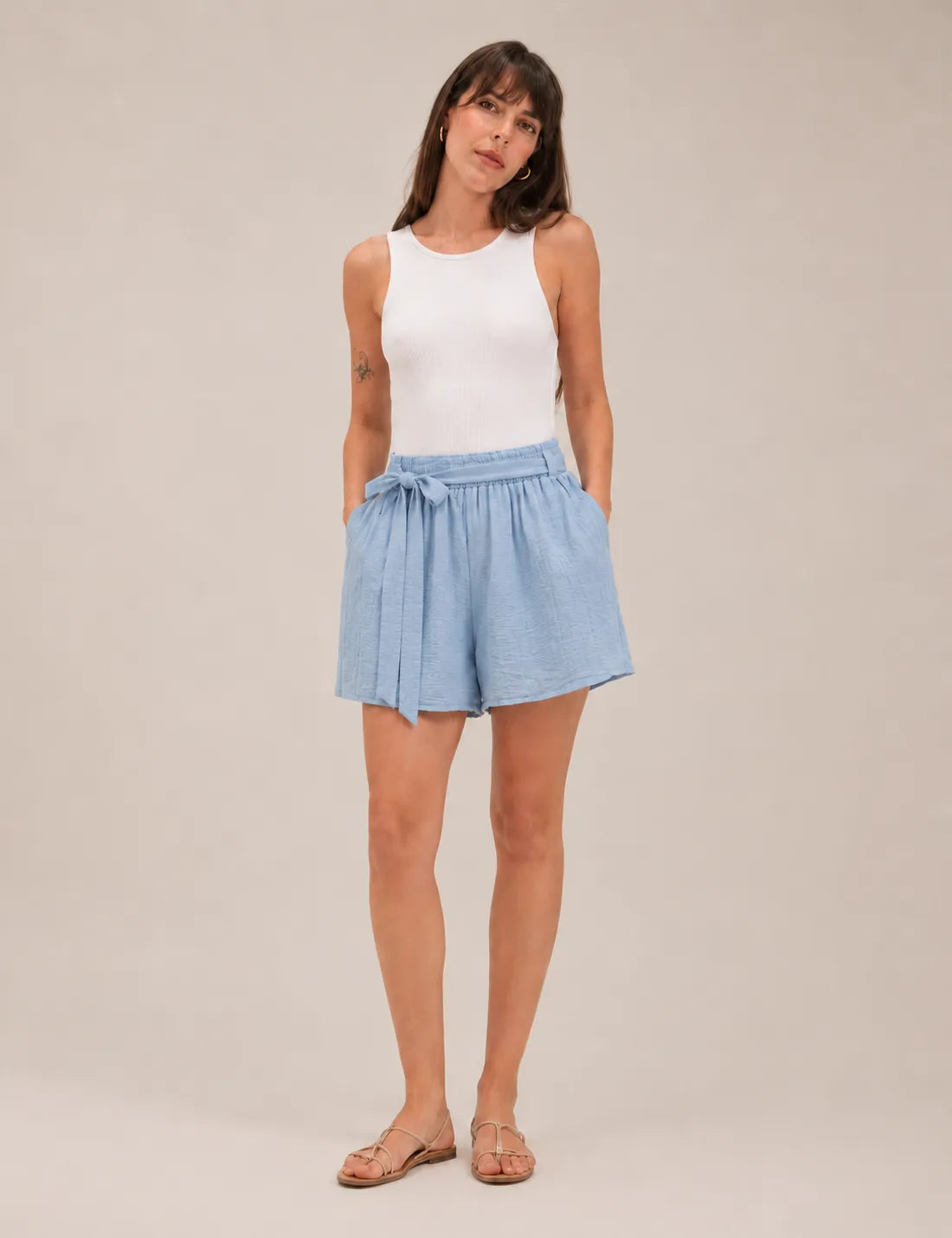 Short Lazo Fluido Azul