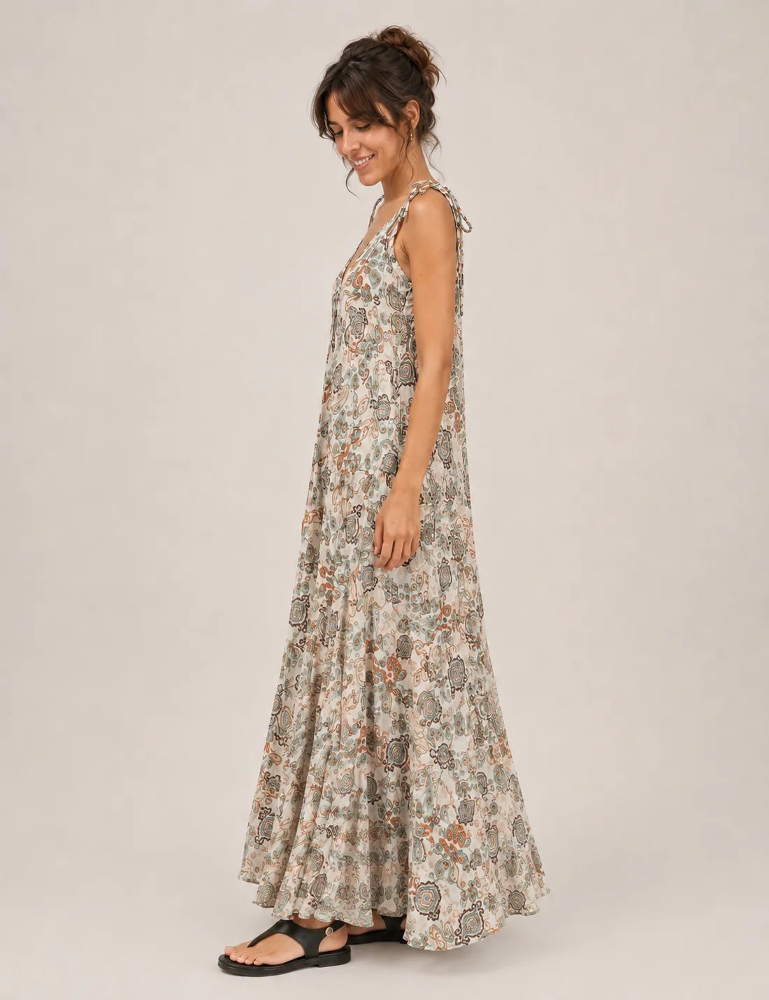 Vestido Tirantes Estampado Agua