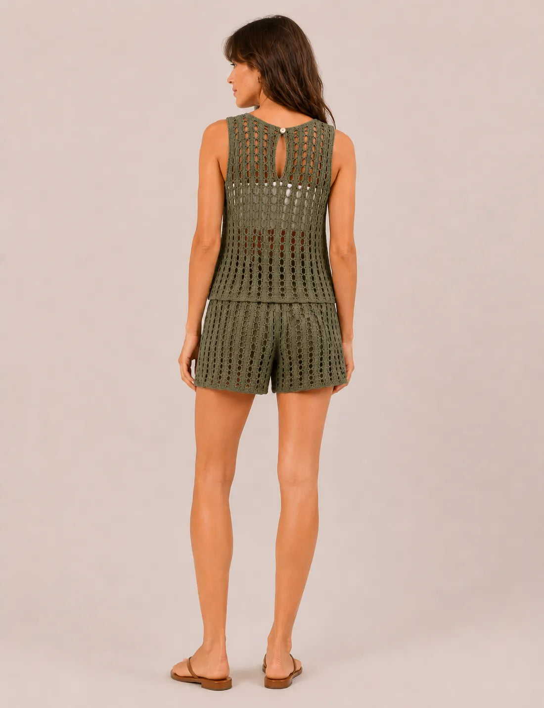 Top Crochet Kaki