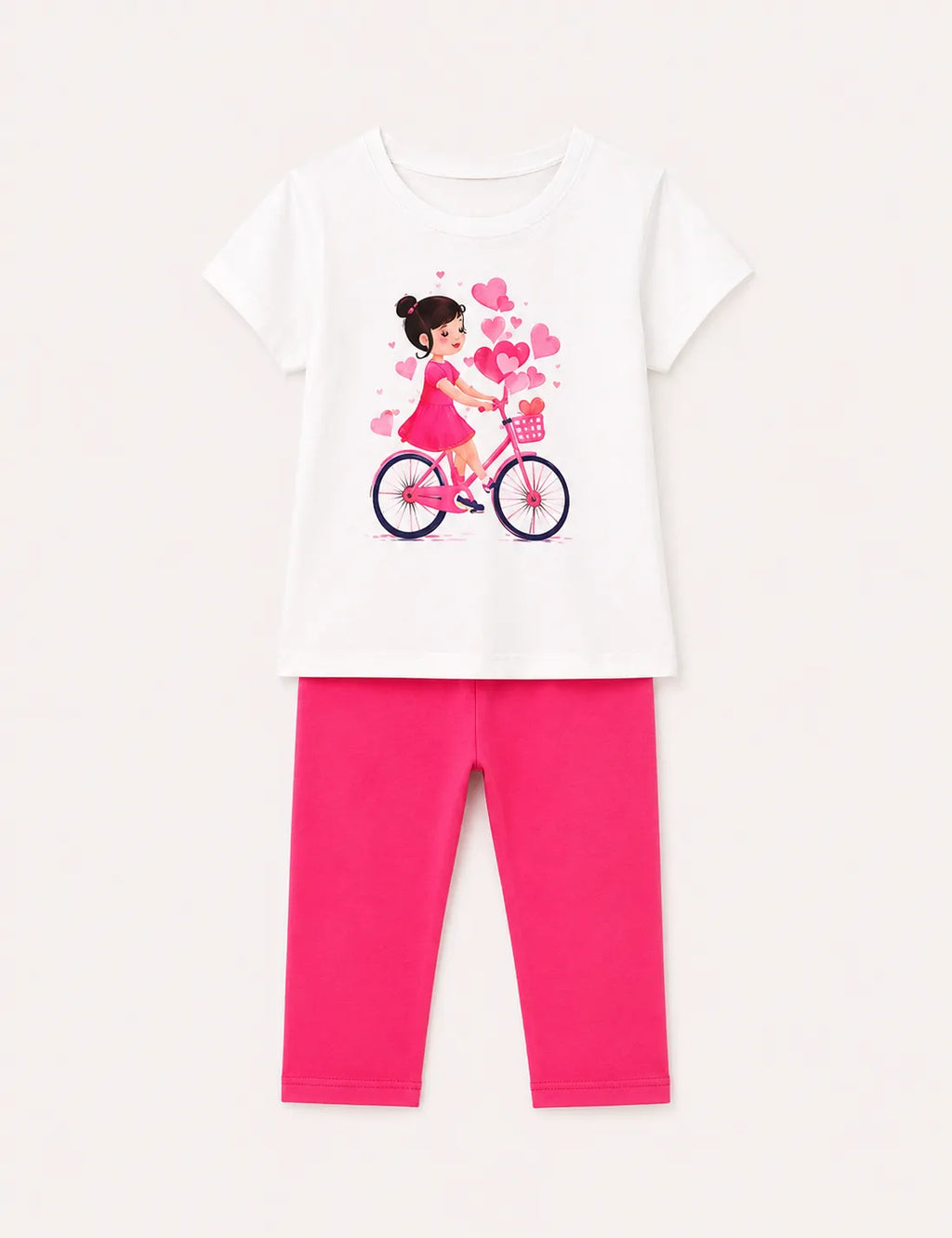 Conjunto Bici Crudo y Fucsia