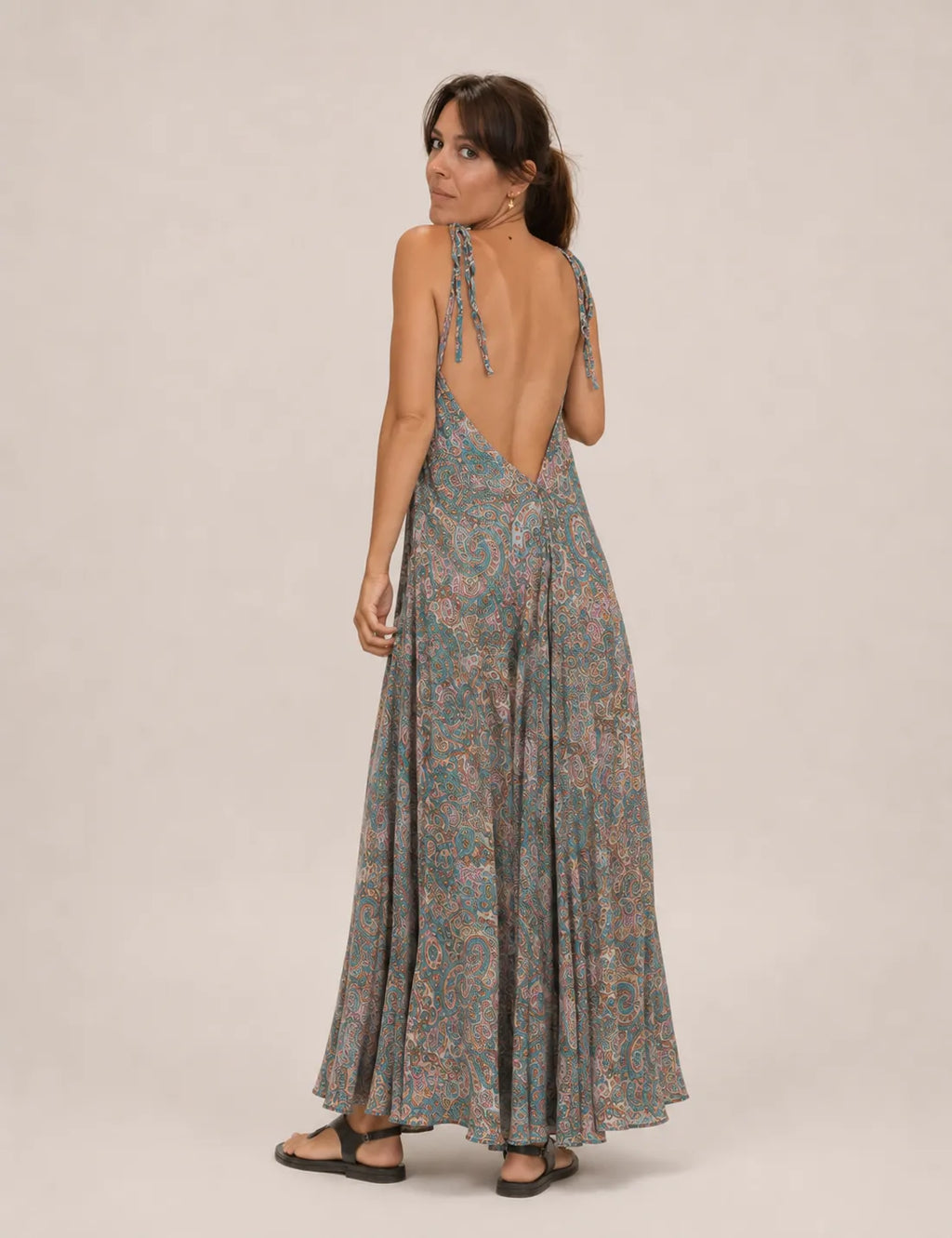 Vestido Tirantes Estampado Rosa