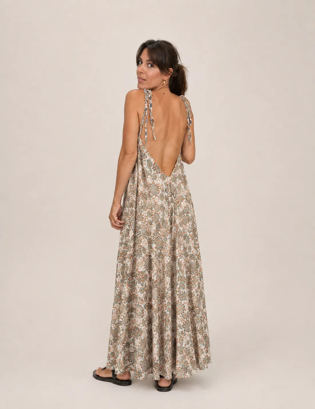 Vestido Tirantes Estampado Agua