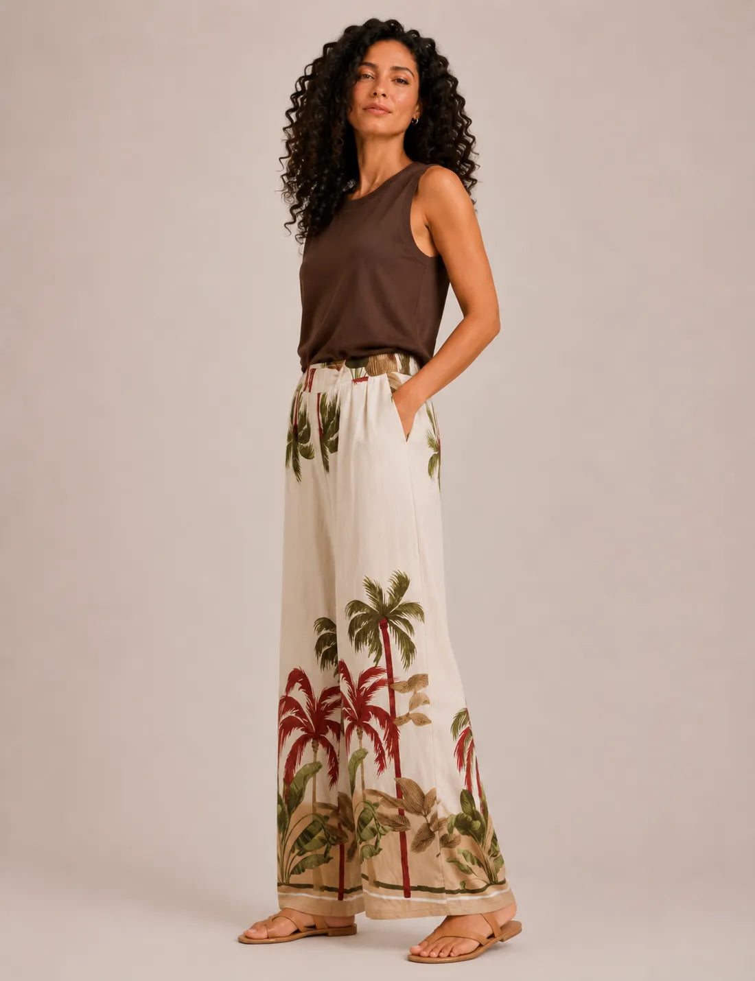 Pantalón Fluido Palmeras