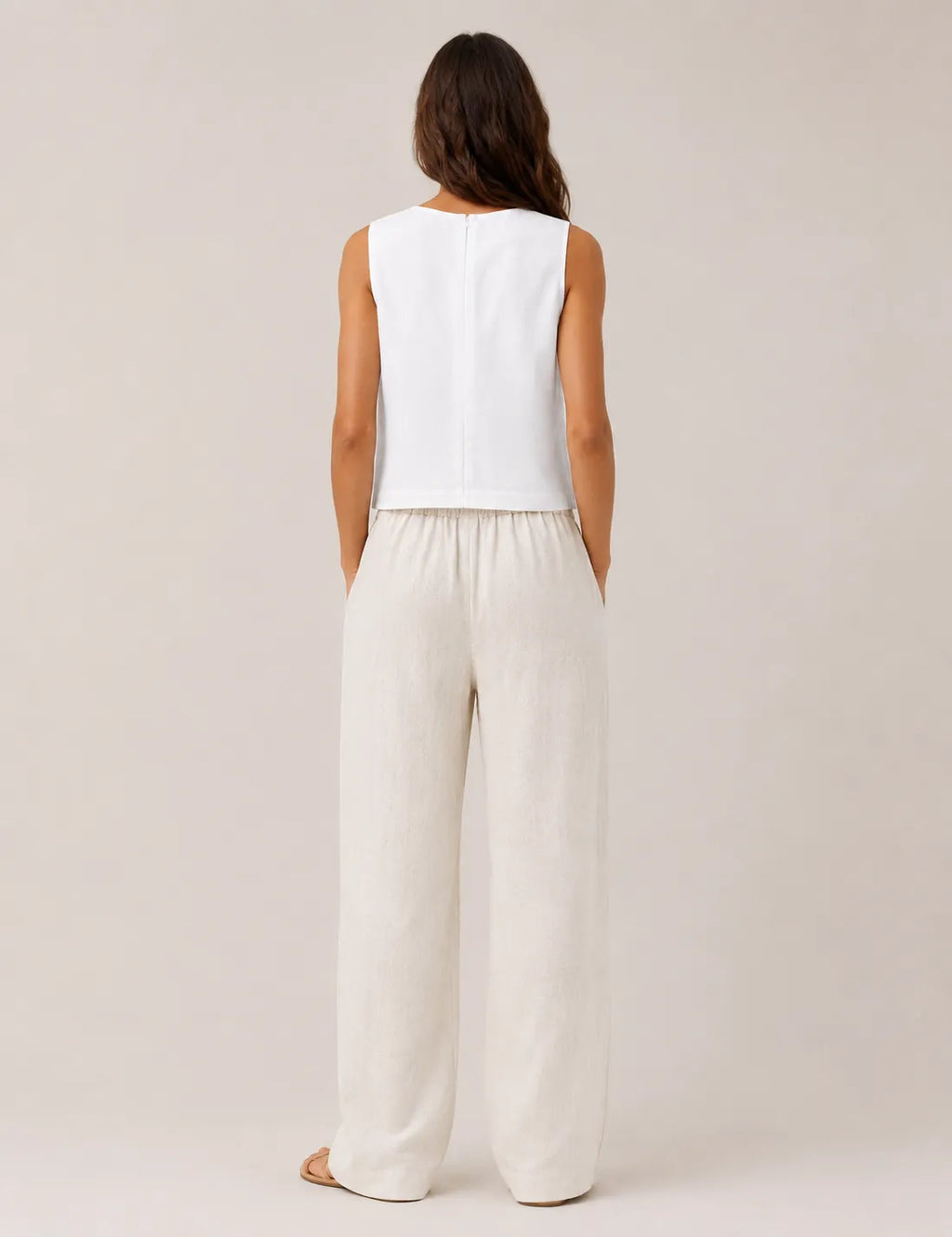 Pantalón Lino Crema