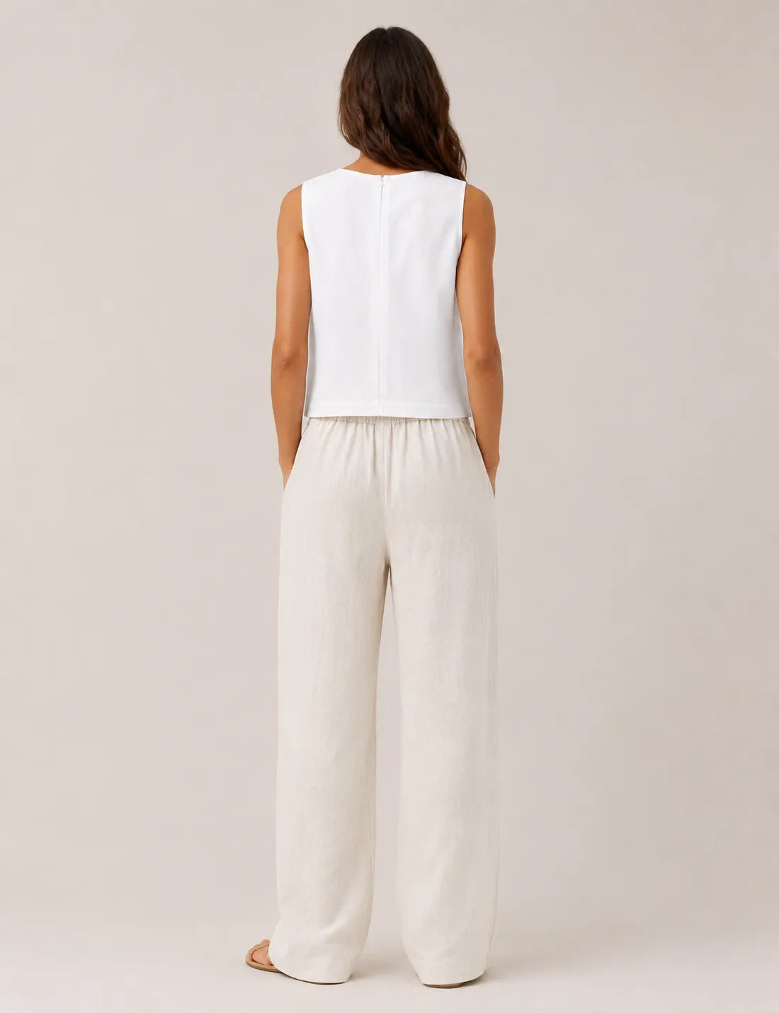 Pantalón Lino Crema