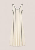 Vestido Evasé Ribetes Crema