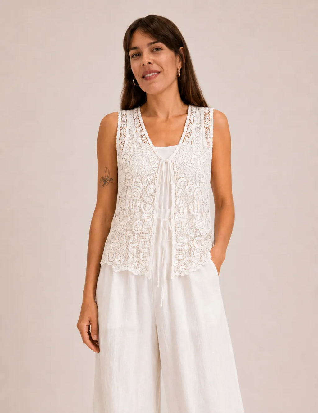 Chaleco Crochet Blanco