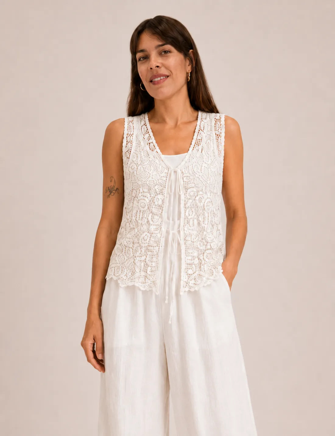 Chaleco Crochet Blanco