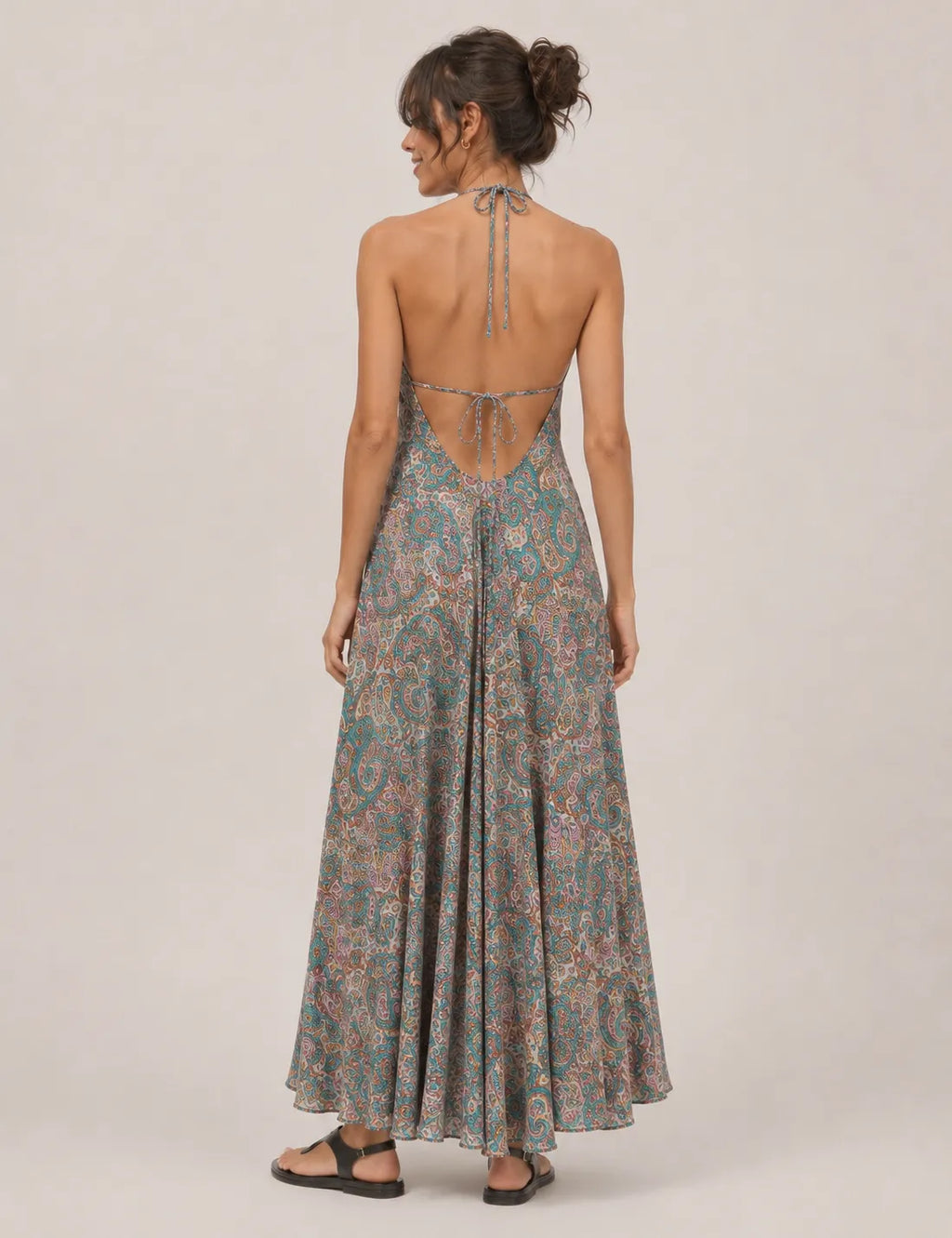 Vestido Tirantes Estampado Rosa