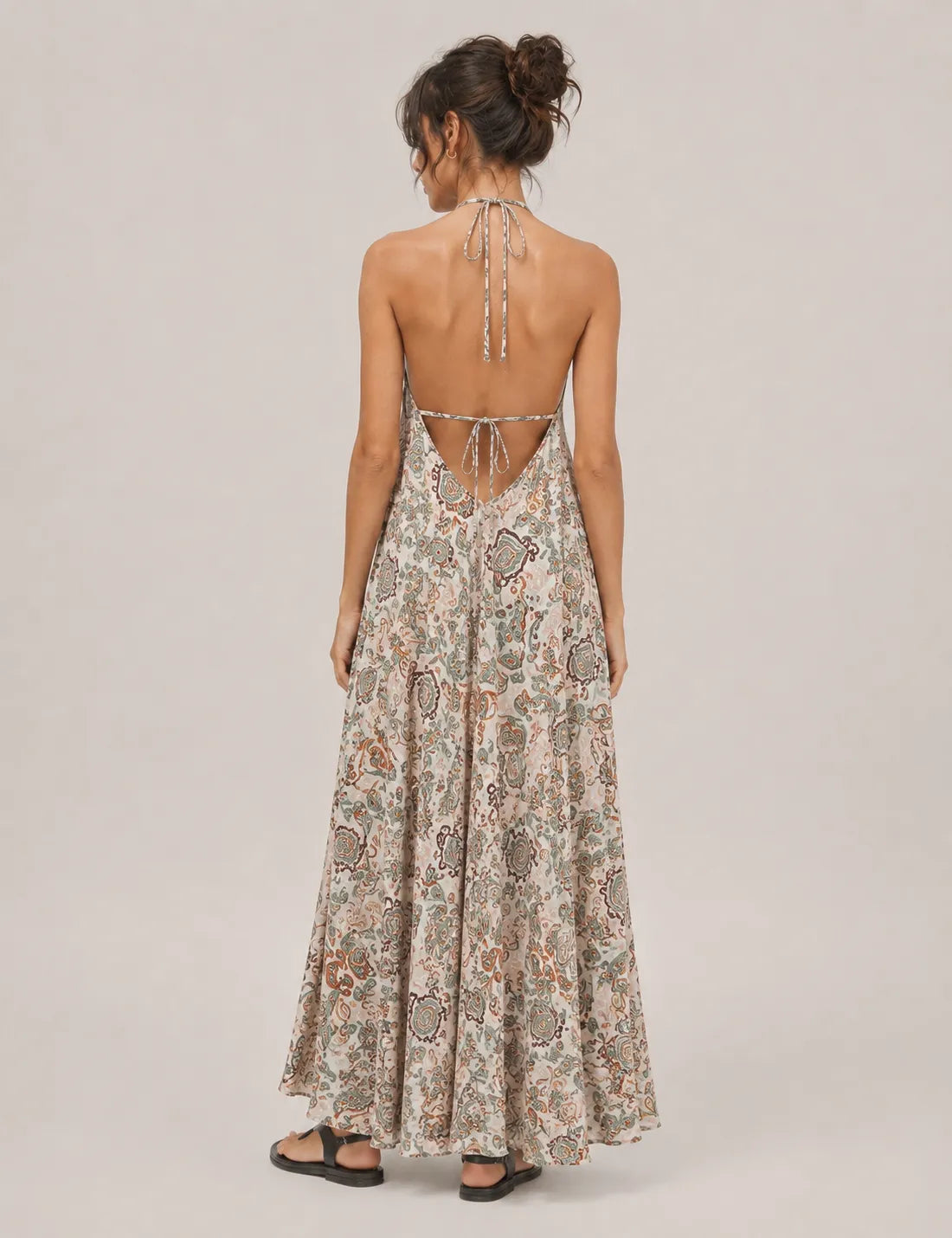 Vestido Tirantes Estampado Agua