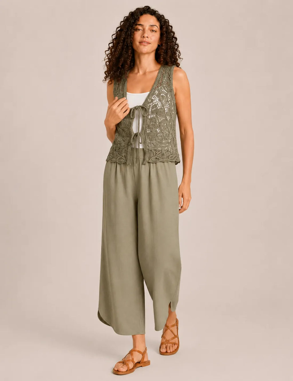 Chaleco Crochet Kaki