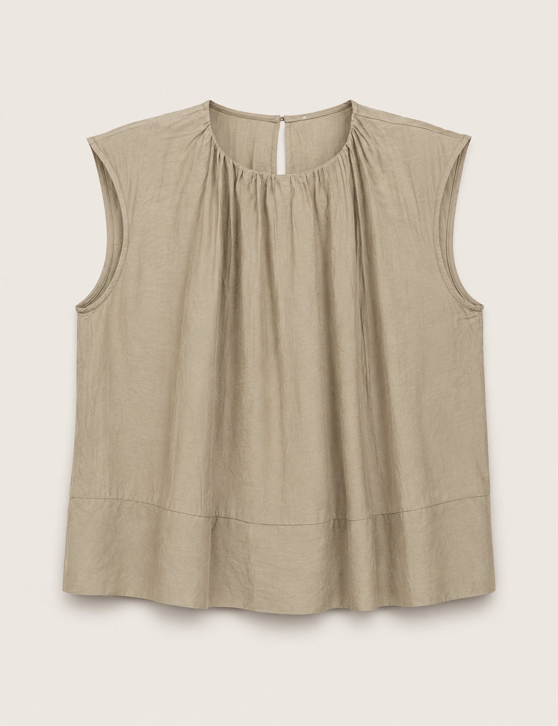 Blusa Pliegue Cuello Kaki
