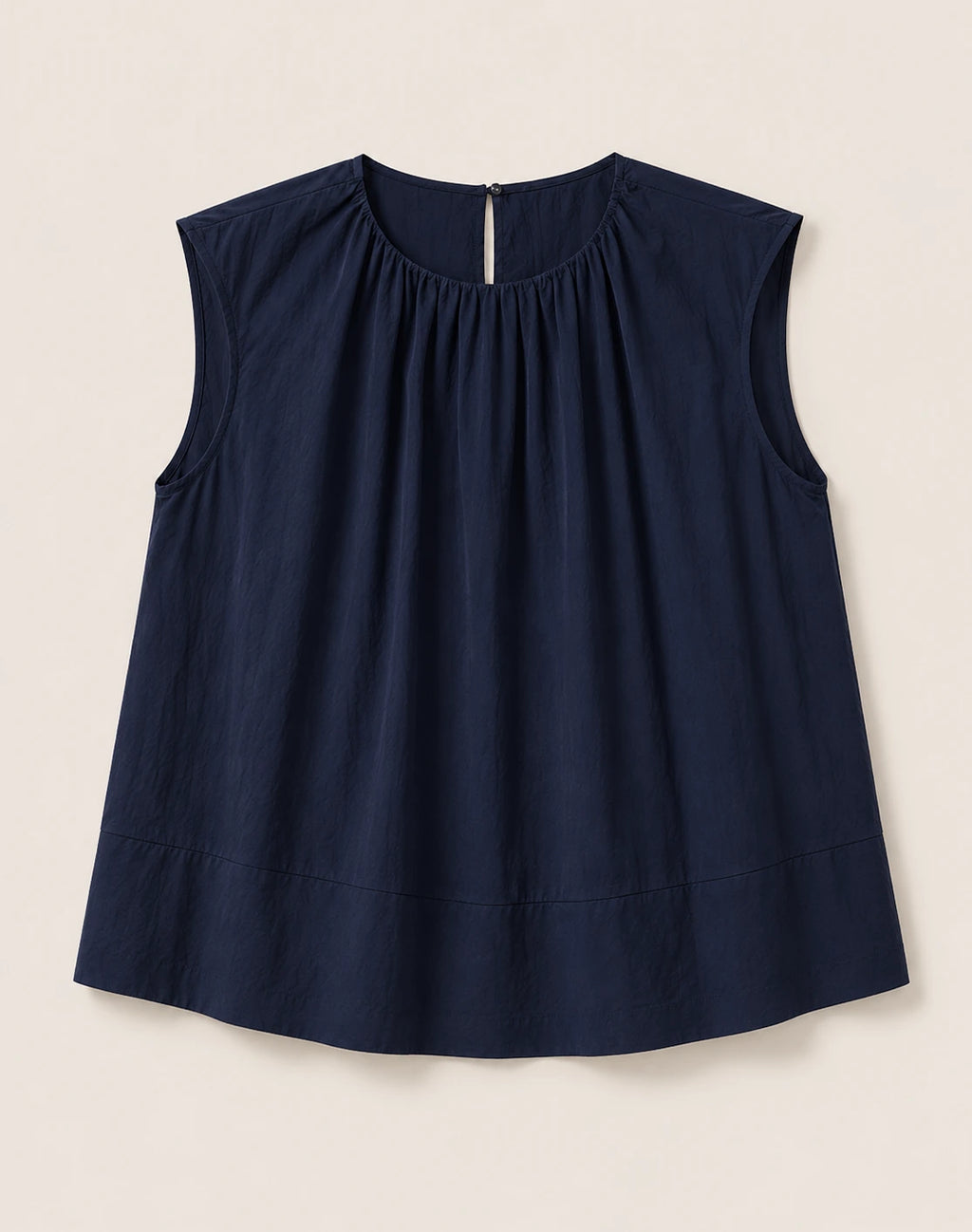 Blusa Pliegue Cuello Marino