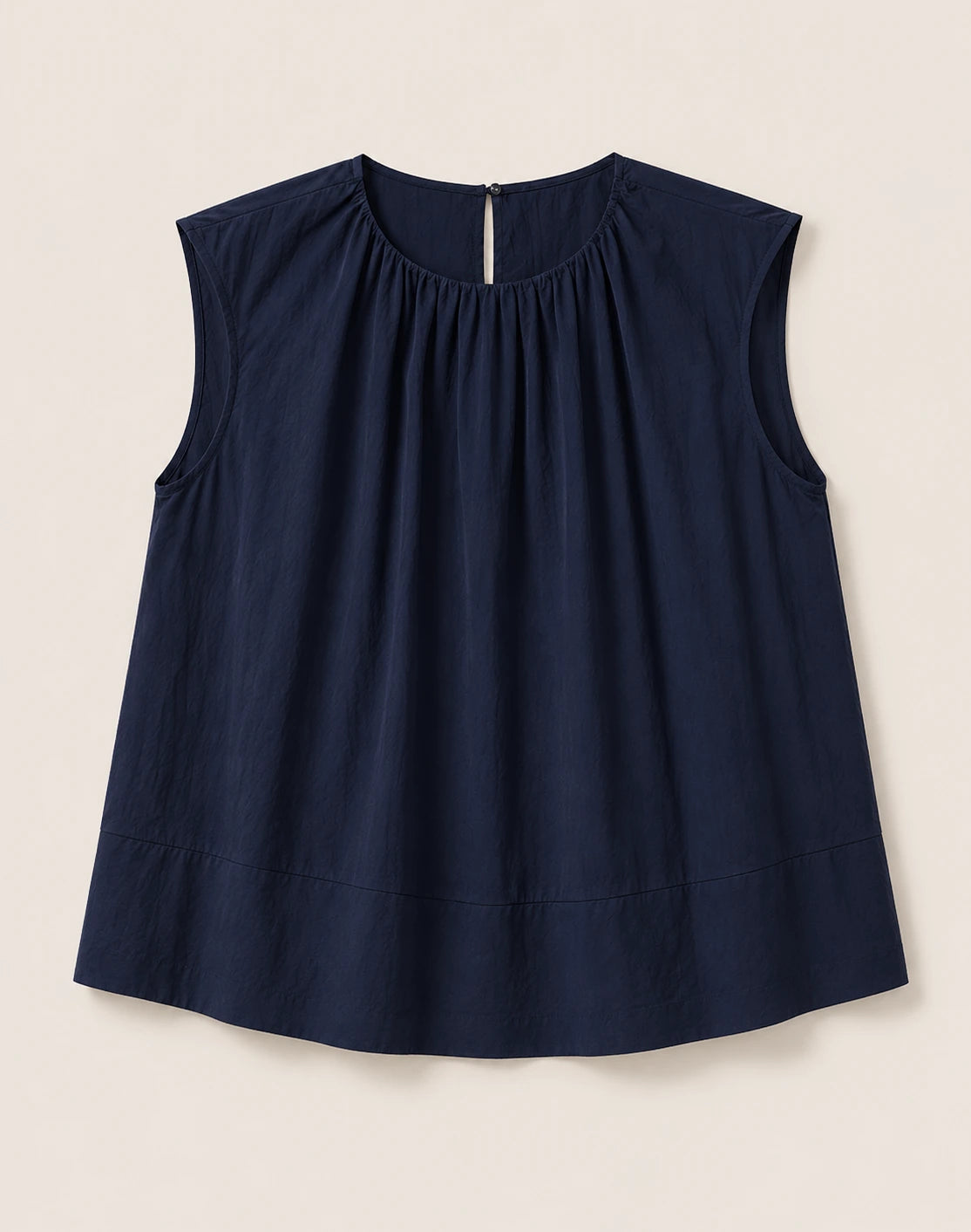 Blusa Pliegue Cuello Marino