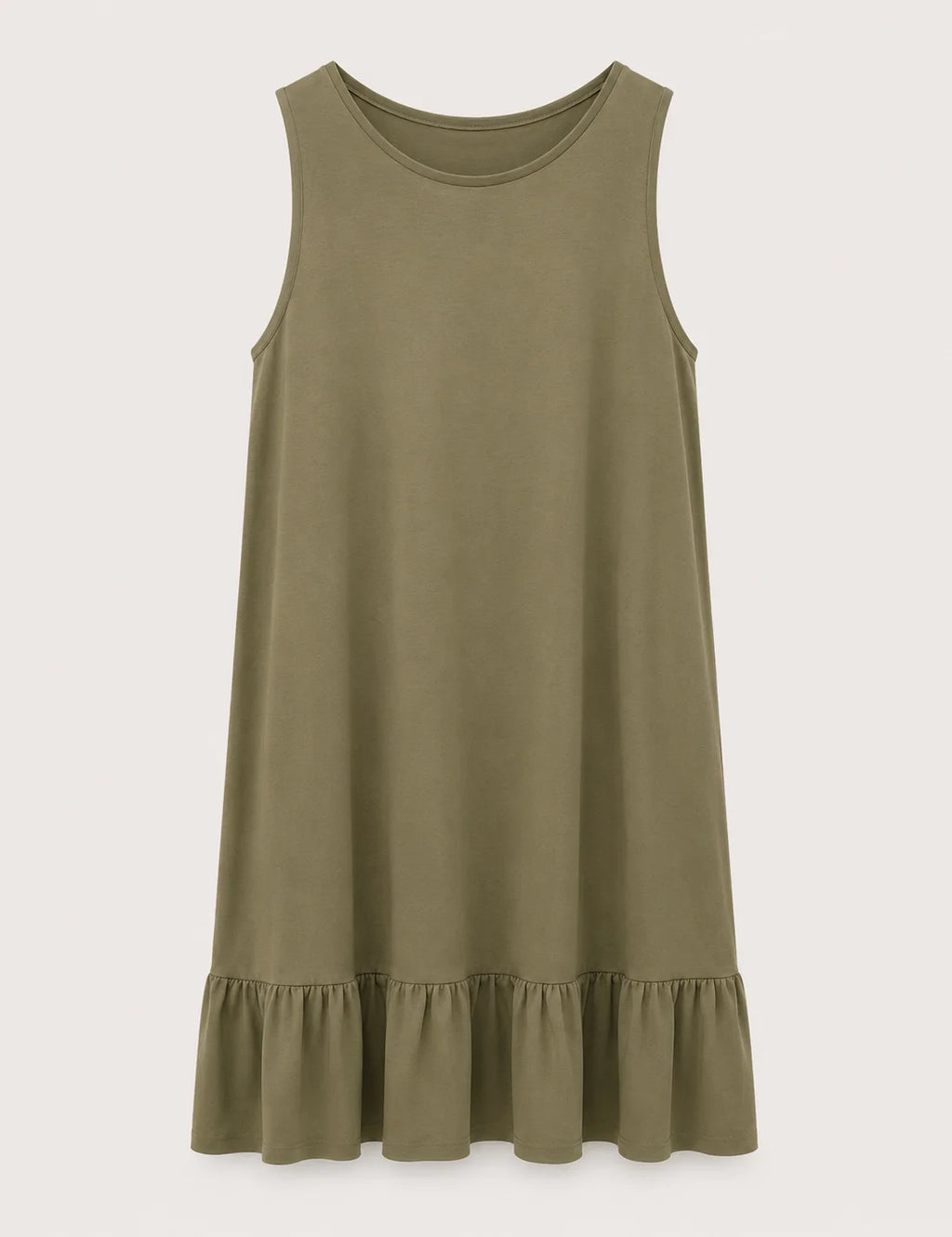 Vestido Corto Volante Kaki
