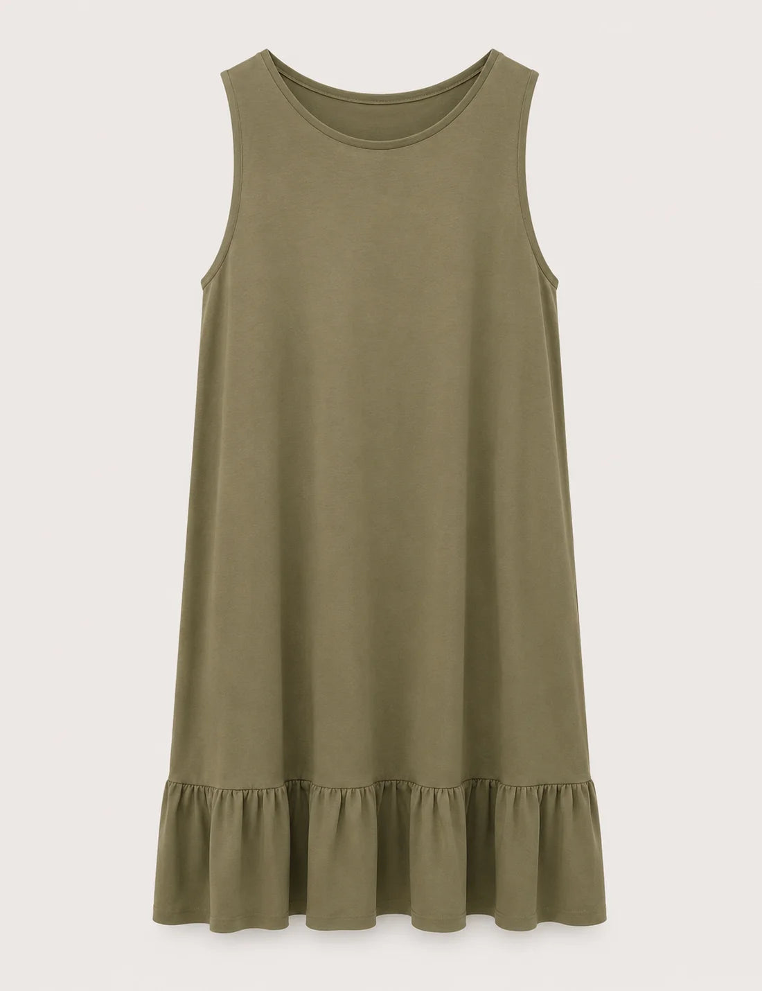 Vestido Corto Volante Kaki