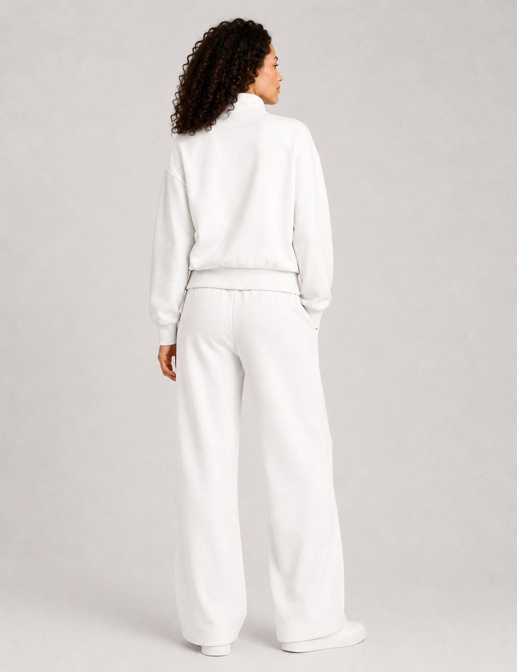 Sudadera Cremallera Blanca