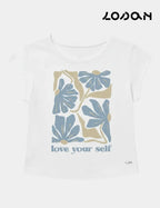 Camiseta  Blanca Flores