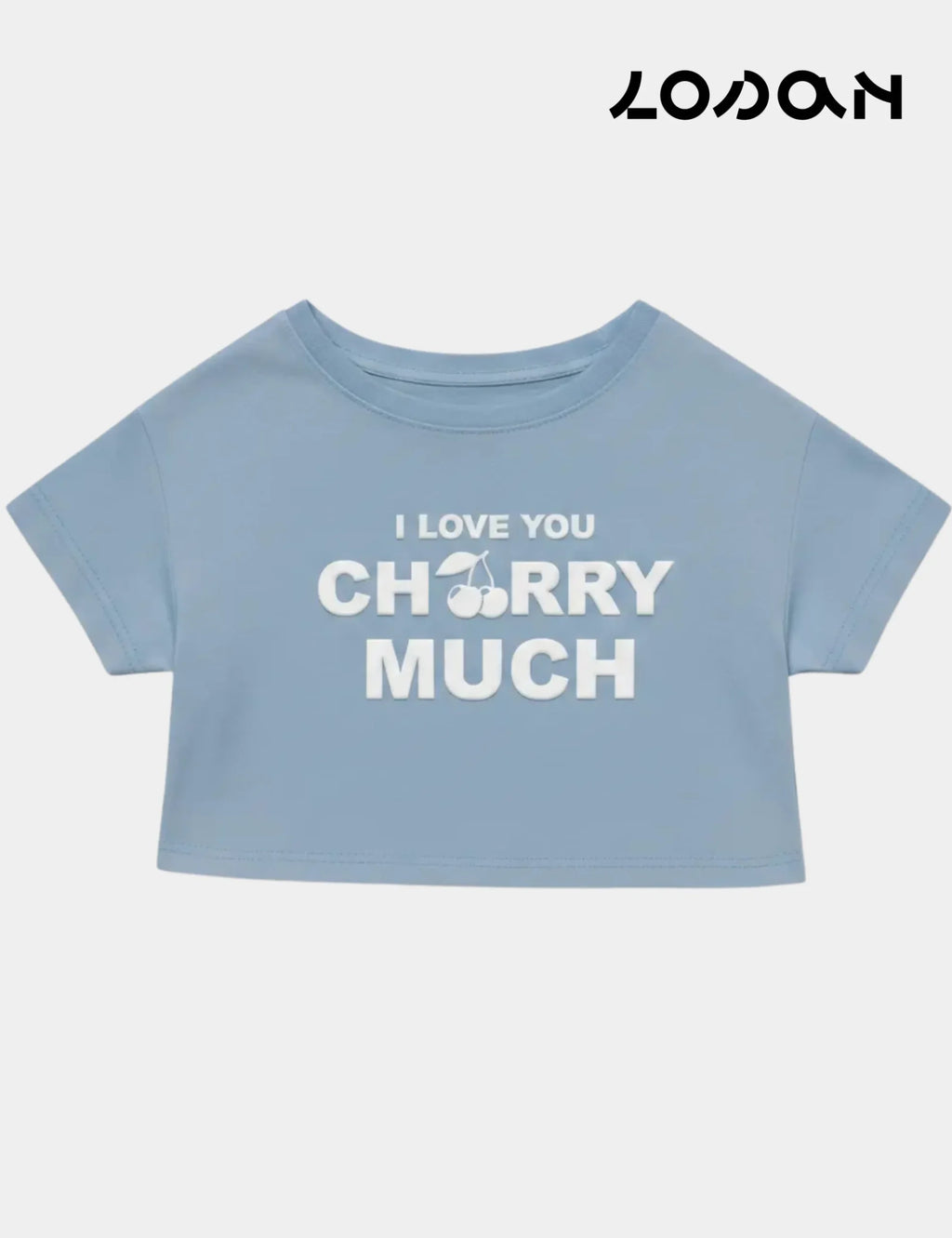 Camiseta Cropped Celeste