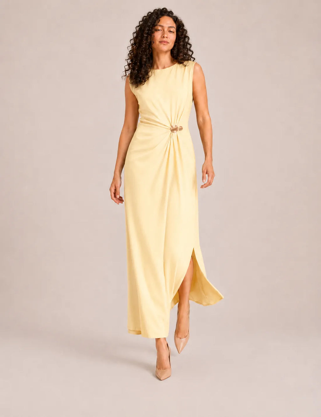 Vestido Maxi Broche Amarillo