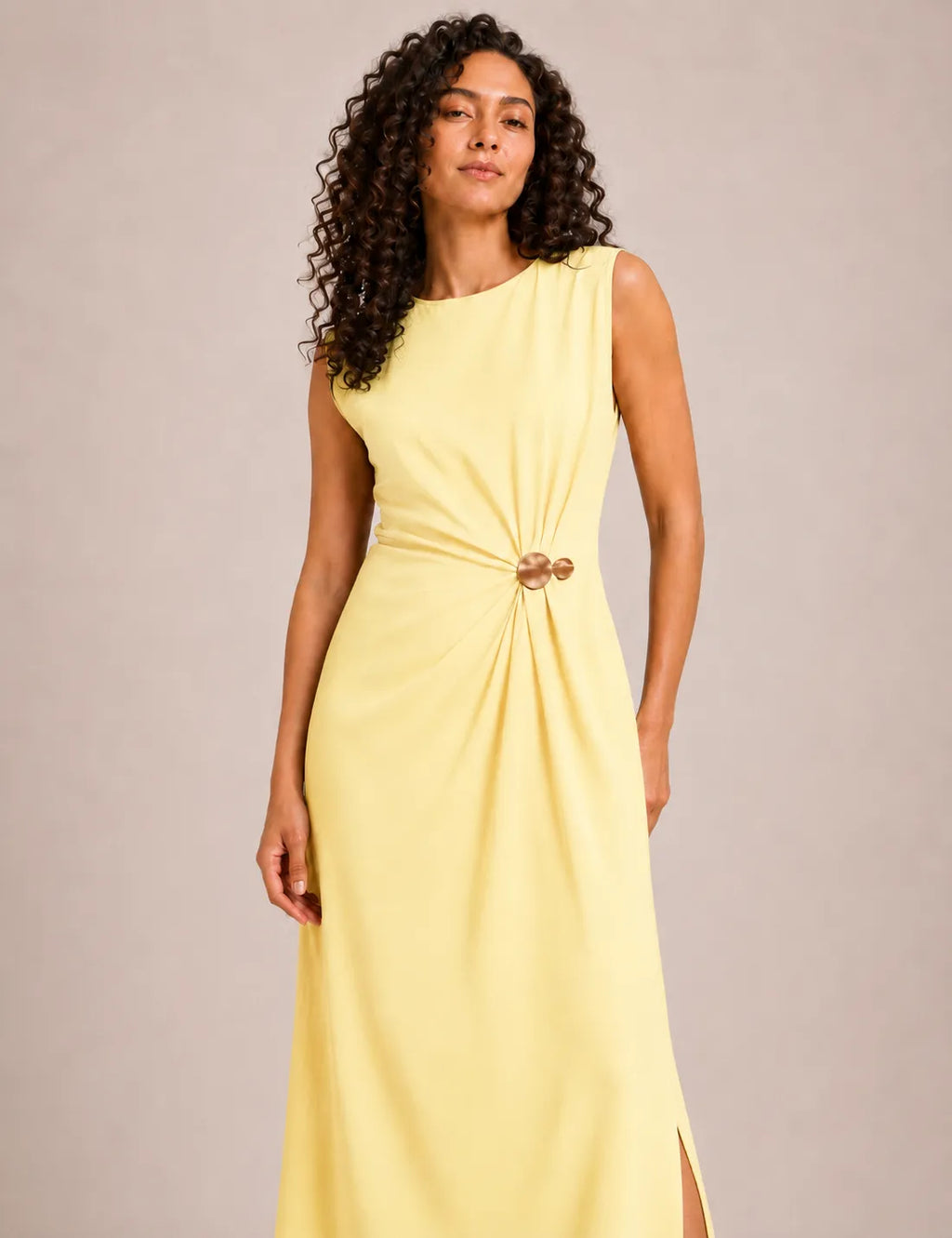 Vestido Maxi Broche Amarillo