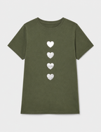 Camiseta Corazones Kaki