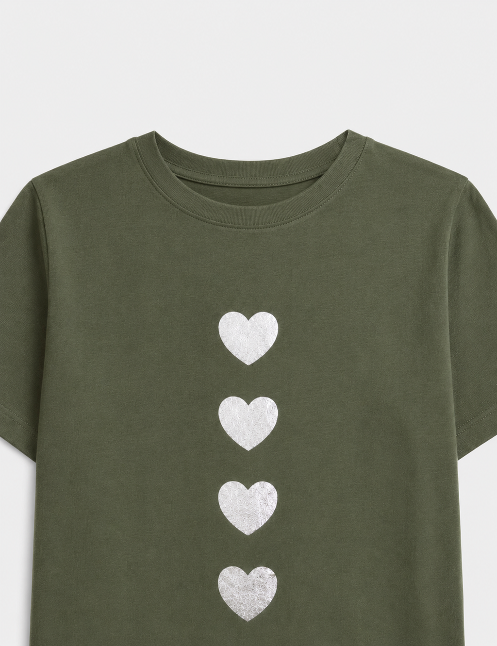 Camiseta Corazones Kaki