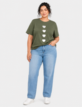Camiseta Corazones Kaki