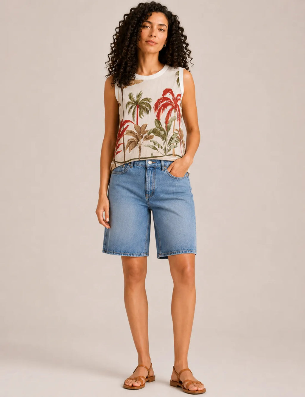 Blusa Estampada Palmeras