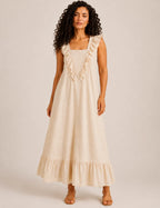 Vestido Volante Evasé Crema