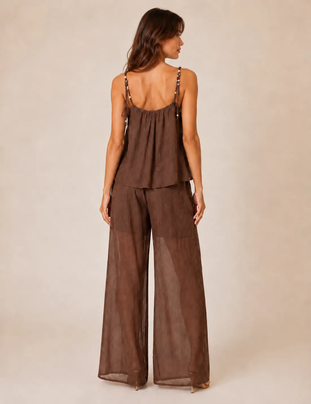 Blusa Fluida Piedras Marrón