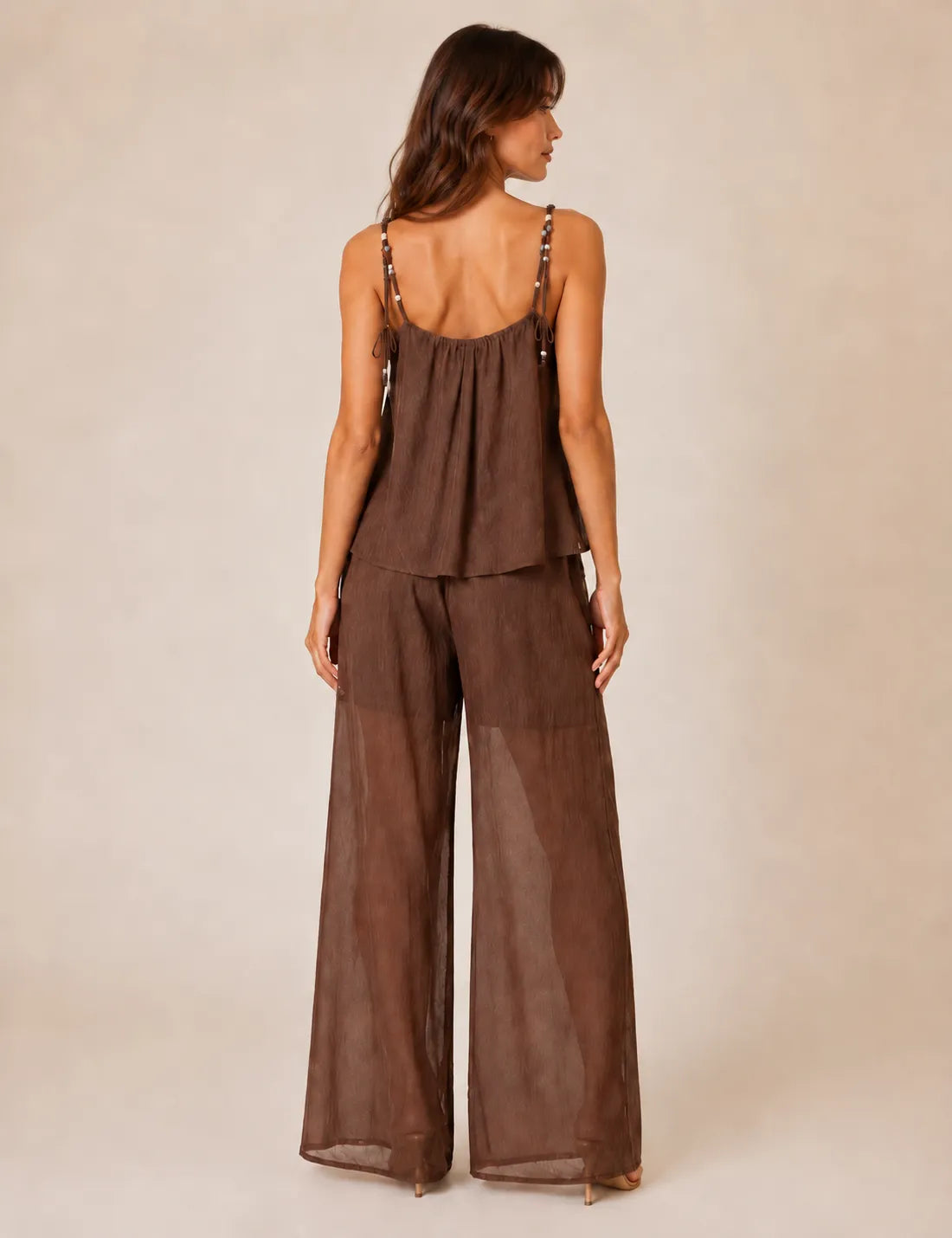 Blusa Fluida Piedras Marrón