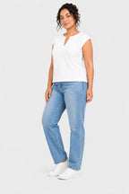 Camiseta Abertura Cuello Blanca