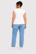 Camiseta Abertura Cuello Blanca