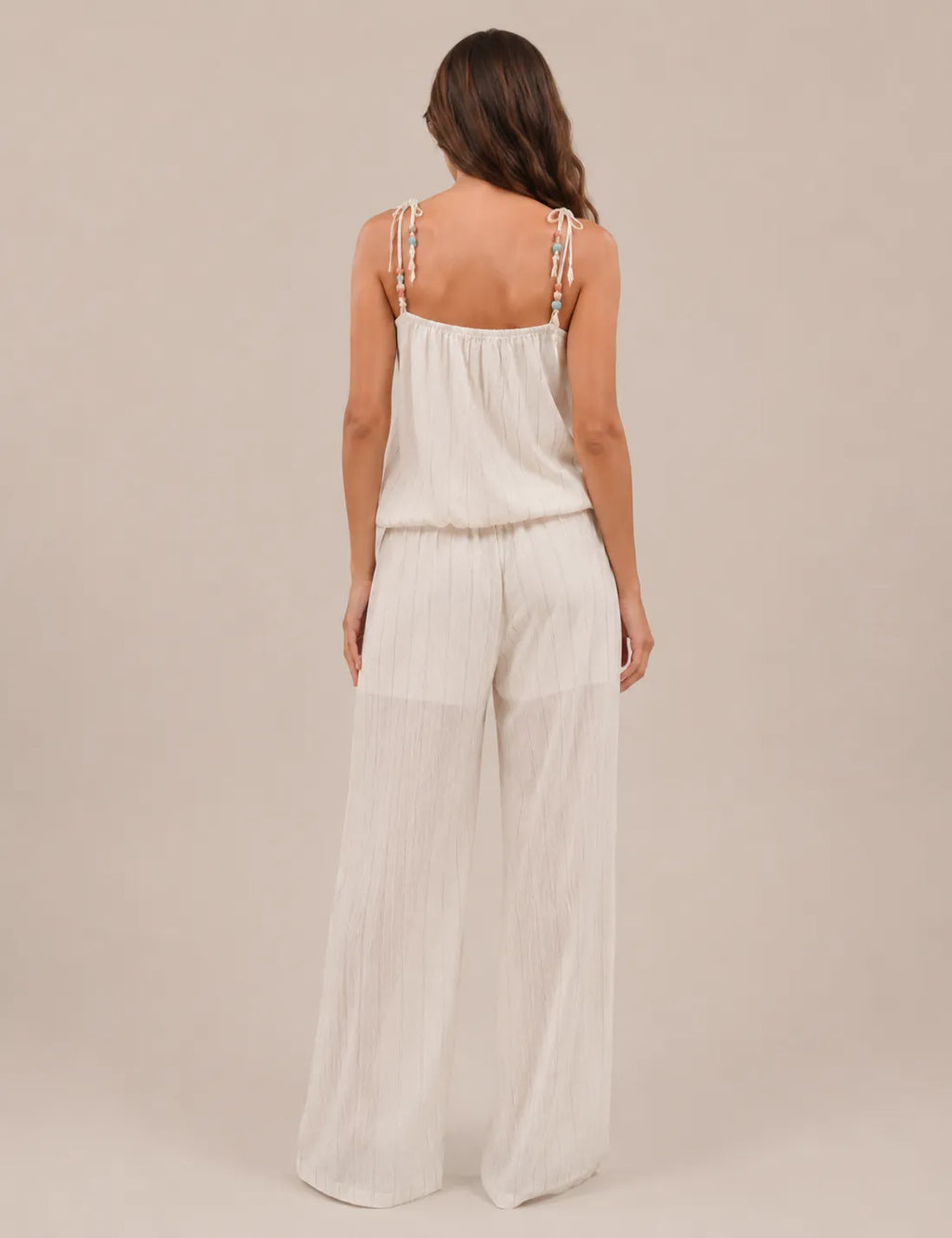 Pantalón Fluido Rayas Blanco