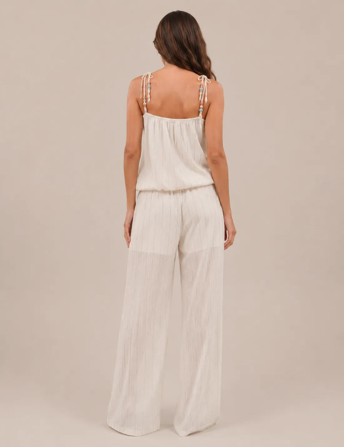Pantalón Fluido Rayas Blanco