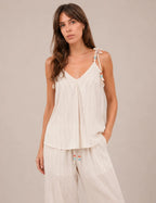 Blusa Fluida Piedras Blanca