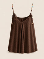 Blusa Fluida Piedras Marrón