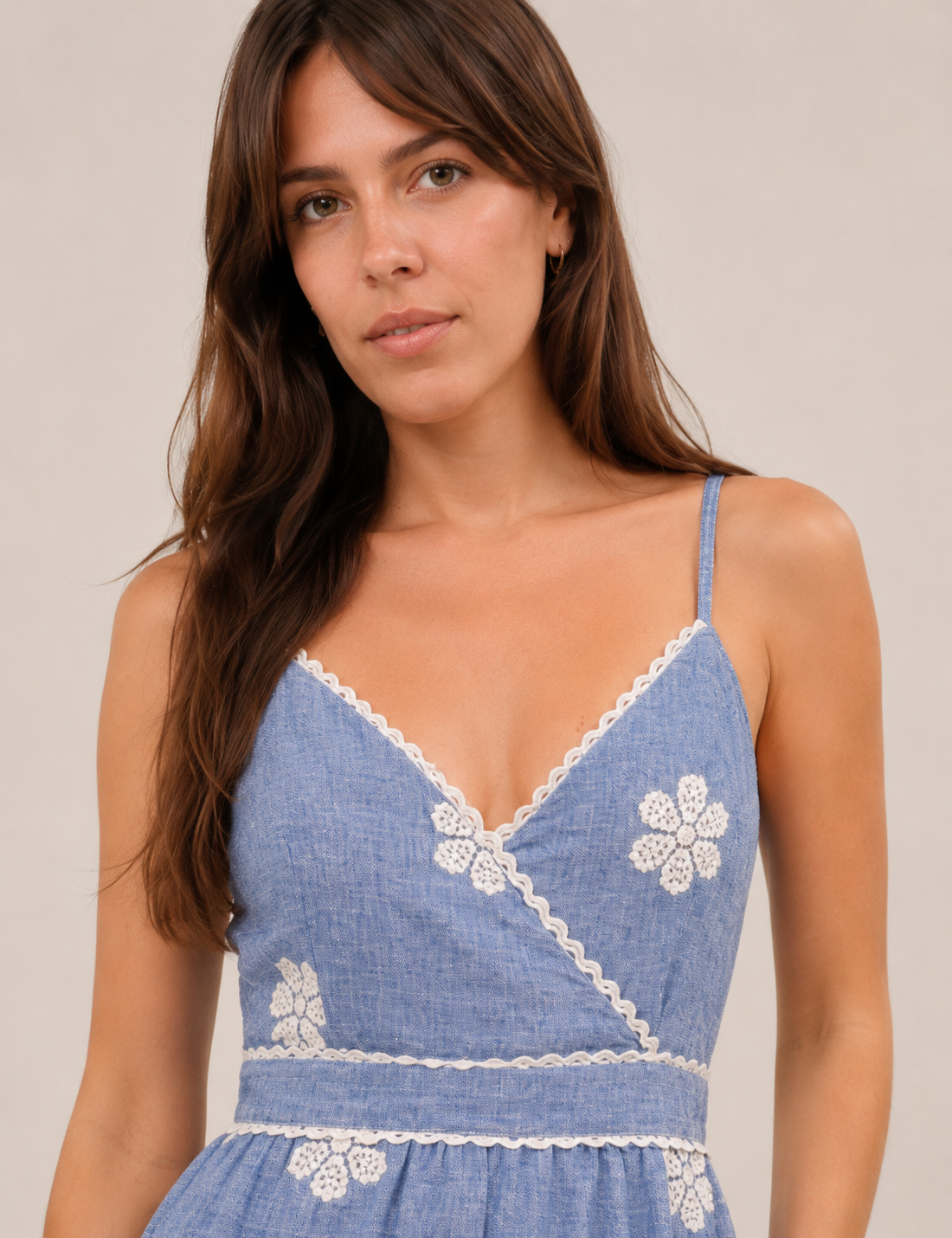 Vestido Maxi Flores Azul