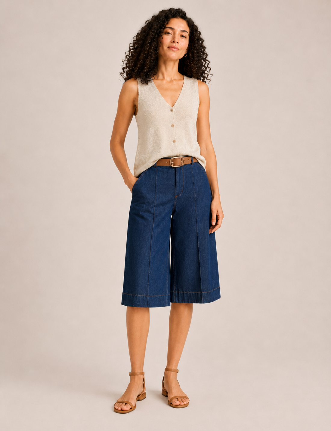 Chaleco Lurex Crema