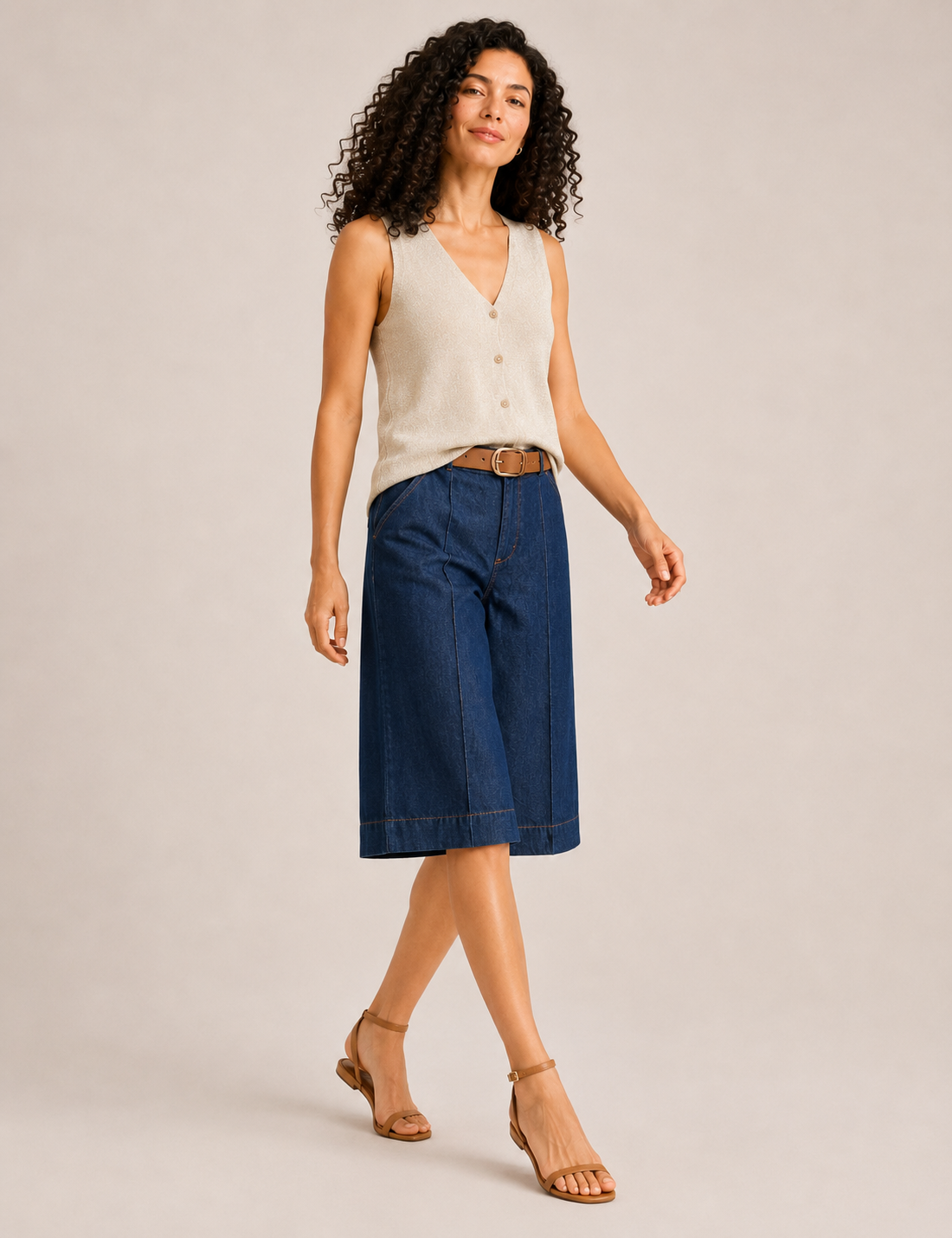 Chaleco Lurex Crema